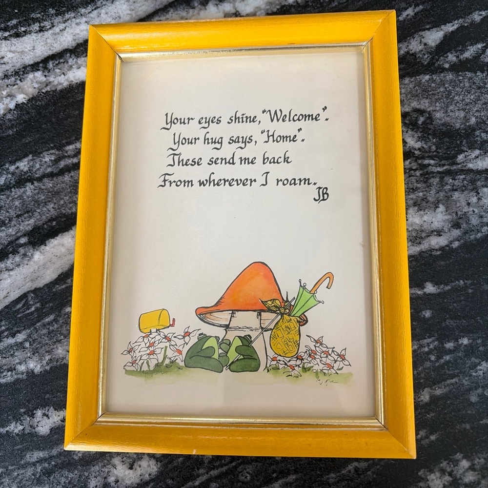 VTG Calligraphy Poem by Jean Breckenridge 70’s approx 6 X 8